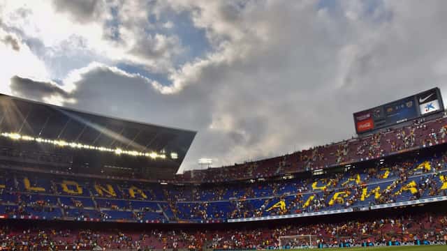 Camp Nou stadium packed with fans during FC Barcelona La Liga home match