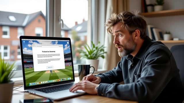 Man in Belfast home office alarmed by suspicious popup on laptop while watching cricket live stream