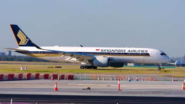 Singapore Airlines Airbus A350-900 at Brisbane Airport, Australia