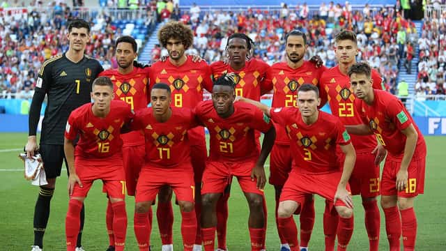 L'équipe nationale de football de Belgique en action lors de la Coupe du Monde