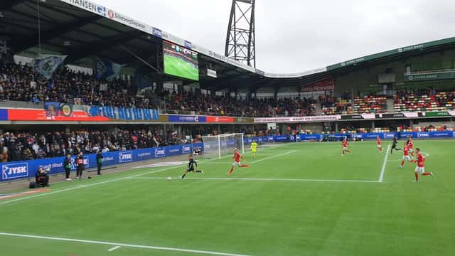 Silkeborg IF og FC København spillere i fodboldkamp på JYSK Park, Silkeborg