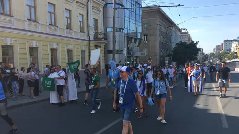 Salem Al-Dawsari and Saudi Arabia at the 2018 FIFA World Cup Group A match against Uruguay in Ekaterinburg