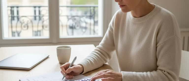 Contribuable français vérifiant sa déclaration d'impôts 2026 avec des documents officiels