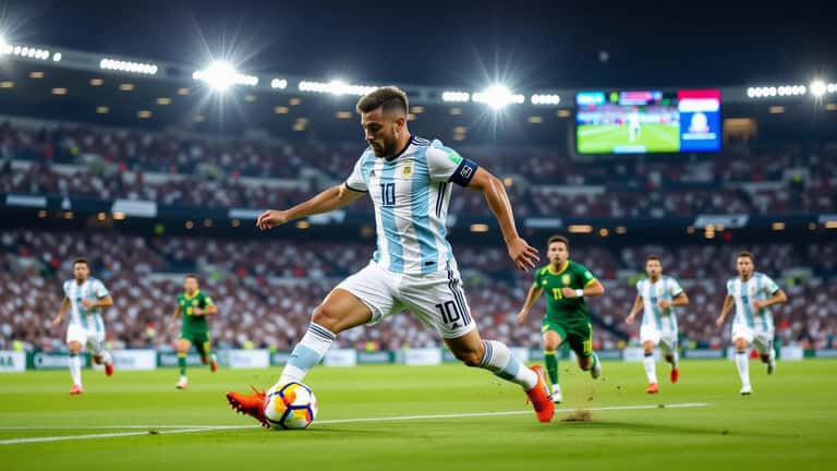 Alexis Mac Allister controls the ball during a 2026 World Cup qualifier
