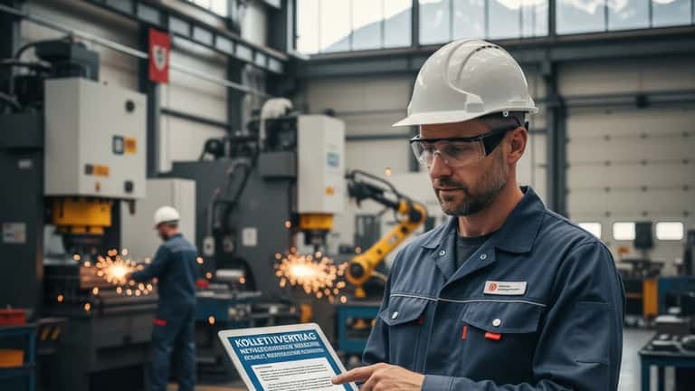 Österreichischer Arbeitnehmer prüft seine KV-Rechte in der Metallindustrie 2026