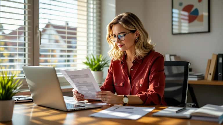 Gérante de PME bordelaise vérifiant sa checklist de conformité à la réforme facturation électronique dans son bureau