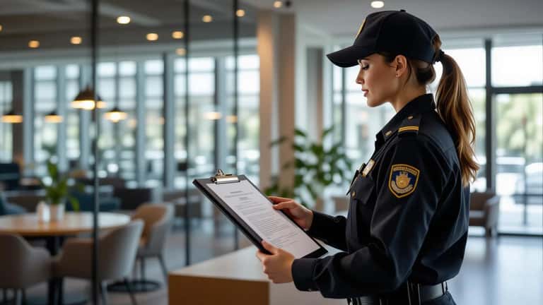 Australian security officer checks award entitlements, security services industry 2026