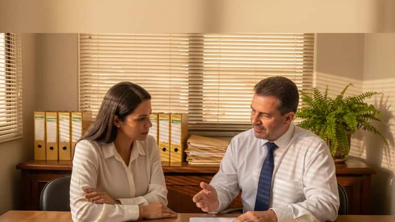 Advogada e cliente brasileiras revisando documentos de direito de família em escritório em São Paulo