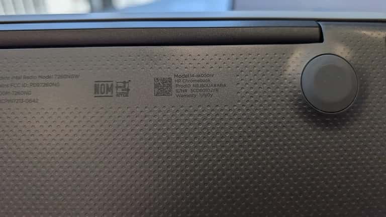 Google Chromebook laptop open on a desk