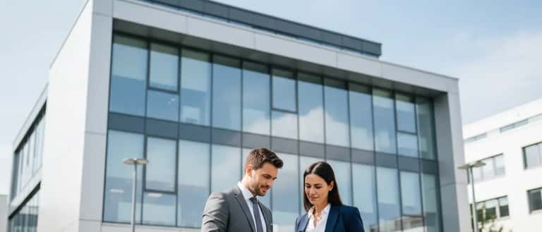 Empresário português a rever documentos financeiros com contabilista profissional num escritório moderno em Lisboa