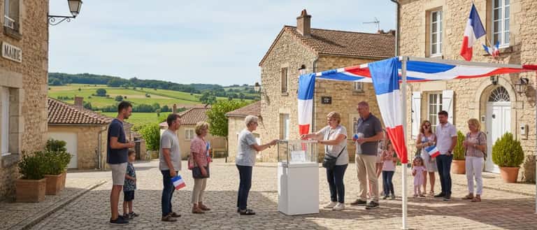 Habitants d'un village français déposant leur bulletin dans l'urne lors des élections municipales 2026