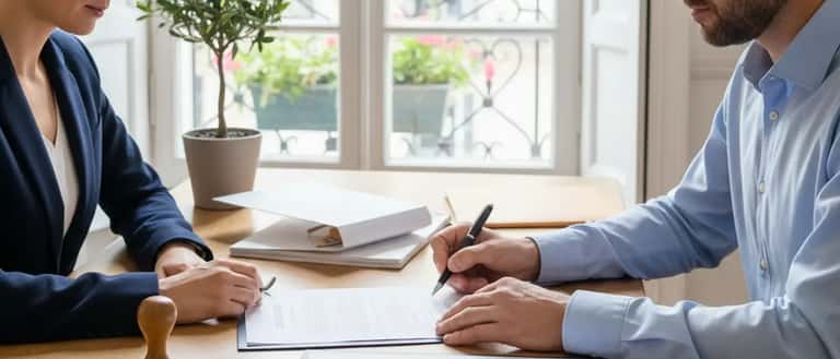 Acte de vente immobilière signé chez le notaire avec les clés du bien et un tampon officiel