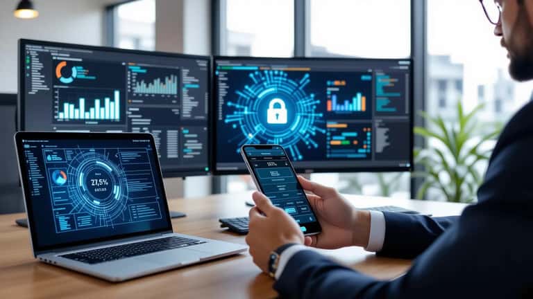 Consulente informatico che analizza un alert di sicurezza su smartphone con wallet digitale