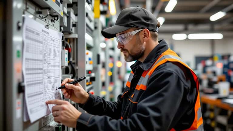 Sähköasentaja tarkistaa työvuorosuunnitelman Kuopiossa