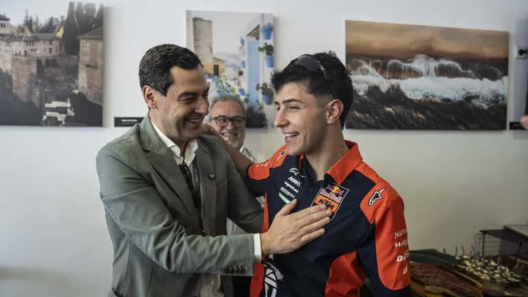 MotoGP motorcycles racing at the Jerez circuit during the Spanish Grand Prix 2025
