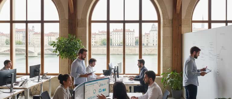 Mulher brasileira em home office em São Paulo trabalhando em laptop com tela de diagnóstico, luz natural da janela