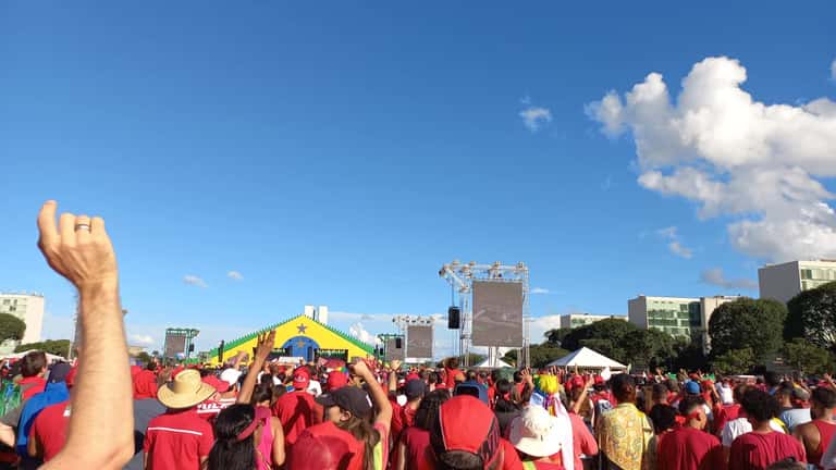 Luiz Inácio Lula da Silva durante cerimônia de posse presidencial em Brasília