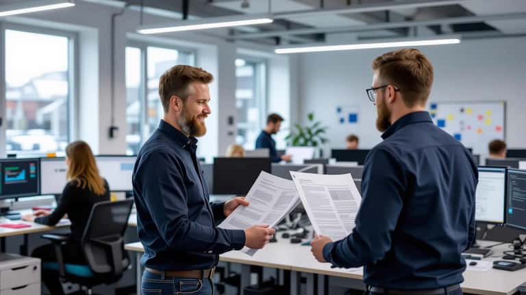 Norsk ingeniør sammenligner overtidsregler i tariffavtale og Arbeidsmiljøloven på kontor i Trondheim