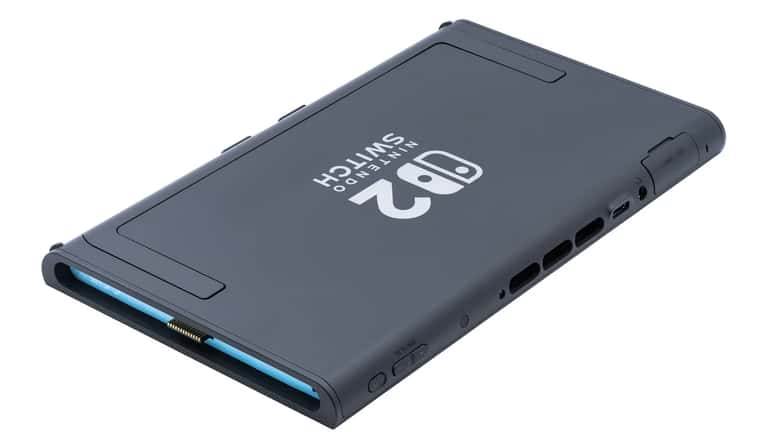 Nintendo Switch 2 console shown from the left side against white background