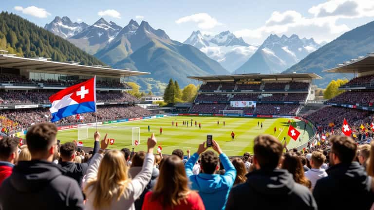 Supporters argentins et suisses dans un stade suisse lors d’une rencontre en 2026