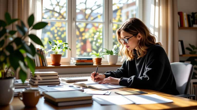 Erwachsener und Kind lernen gemeinsam am Tisch mit Büchern und Lernmaterialien
