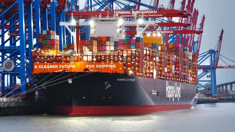 Hapag-Lloyd Containerschiff Hanoi Express auf See — eine der Kernbeteiligungen des Kühne-Vermögens