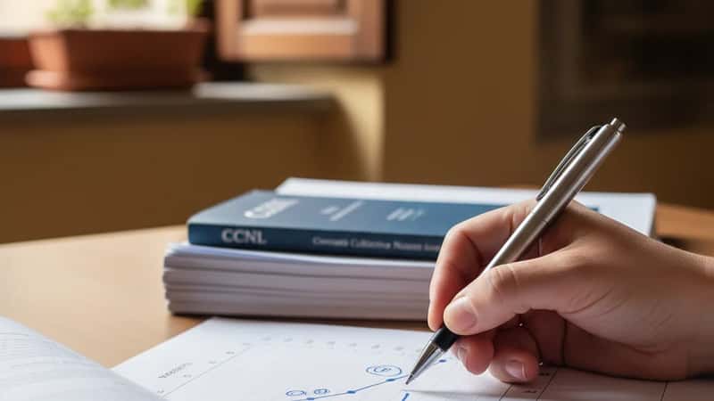 Report annuale del fondo PRIAMO su un tavolo a Padova con grafici di rendimento annotati a mano