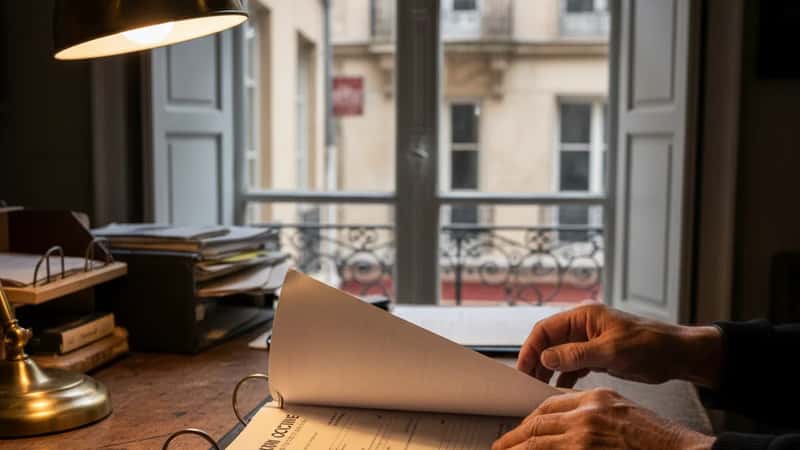 Opérateur sérigraphe en atelier d'impression numérique à Lyon consultant un document de travail