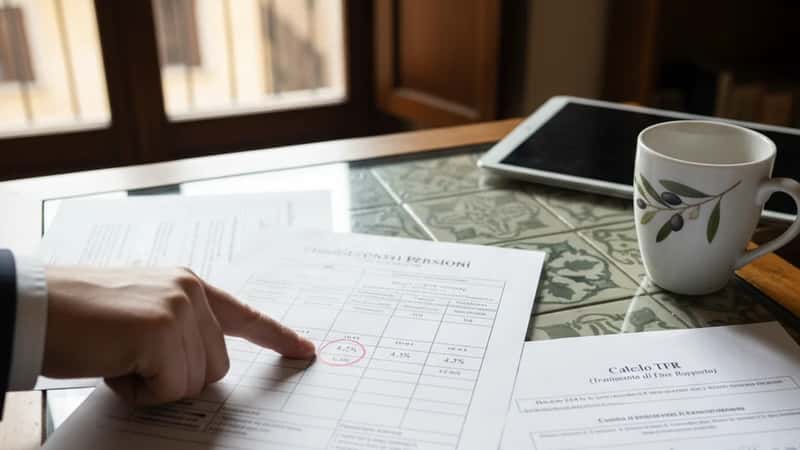 Scheda di calcolo TFR e confronto con fondo pensione a Verona