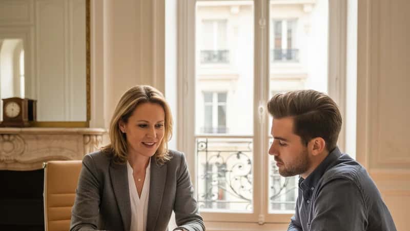 Texas HR manager reviewing employee benefits handbook with new employee in a Houston office