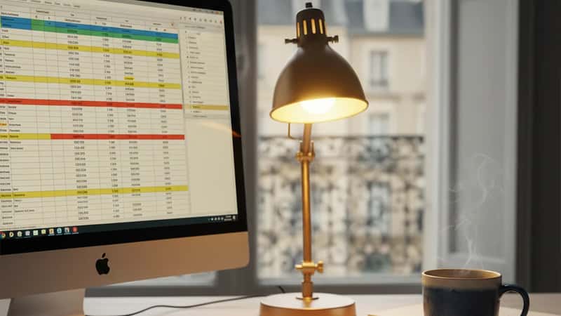 HR desk with overtime calculation spreadsheet and FLSA compliance checklist in Shreveport office