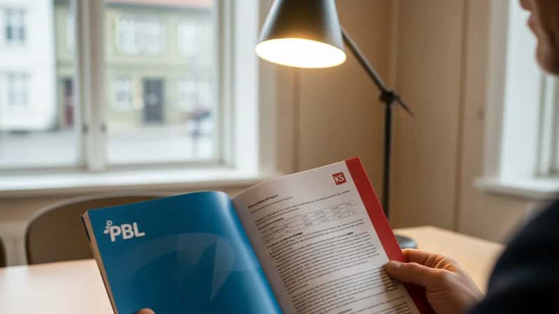 Sammenligning av PBL og kommunal tariffavtale pensjonskapitler på konferansebord i Trondheim