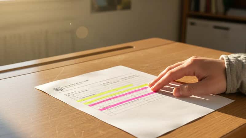 Gymnasielærers opgavebeskrivelse med normtimer markeret i Horsens