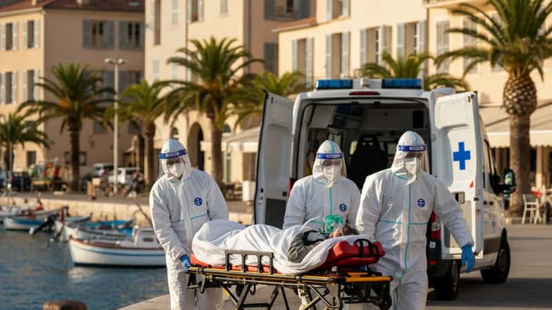 Évacuation médicale à Tenerife — équipe en EPI