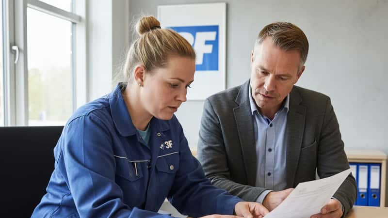 Specialarbejder og tillidsrepræsentant i Silkeborg 3F-kontor gennemgår overarbejdsberegning