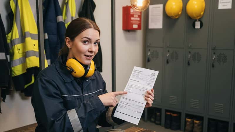 Skiftarbetare på pappersmassabruk i Karlstad granskar rotationsschema i kontrollrummet
