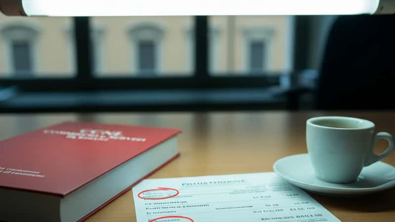 Busta paga con ore straordinarie evidenziate a Roma, accanto al contratto collettivo