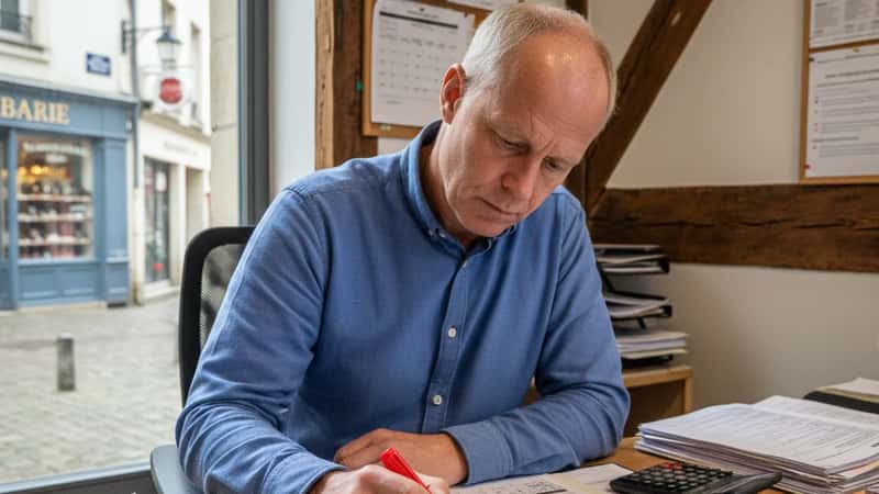 Butikschef i Göteborg granskar personalschema med färgmarkeringar för övertid och OB