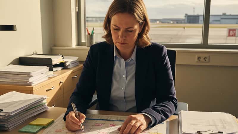 HR-leder planlegger ferieavvikling med turnus og Flyavtalen i Bergen Airport kontor