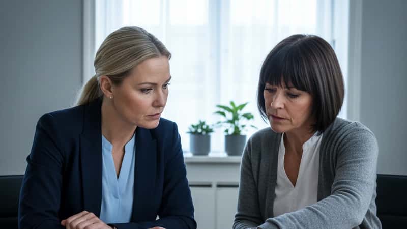 HR-specialist og tillidsrepræsentant gennemgår overarbejdsopgørelser i Odense