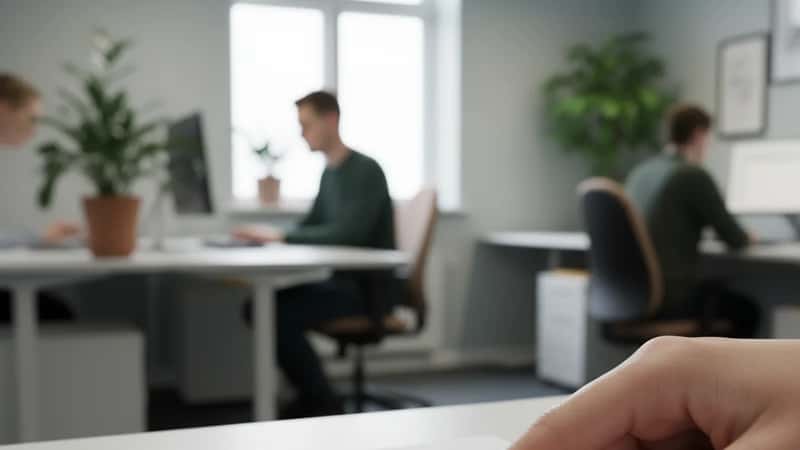 Nærbillede af hånd, der peger på pensionsberegning i Silkeborg transportkontormiljø