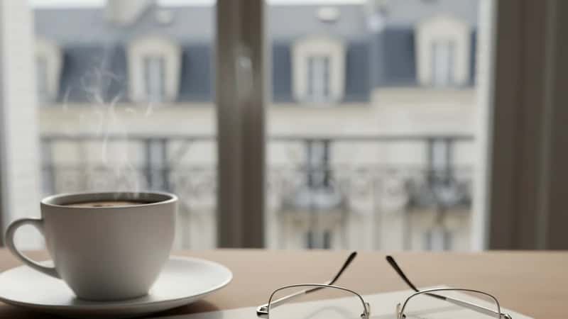 Pensionsutdrag med markerade flexpensionssiffror på ett skrivbord med läsglasögon och kaffe i ett Sundsvallskontor