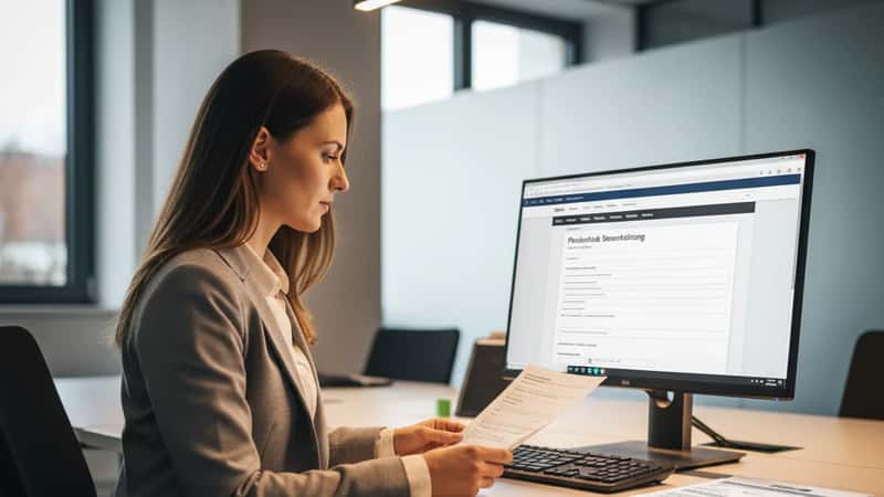 Österreichische Steuerspezialistin in Linz prüft Photovoltaik-Steuererklärung auf FinanzOnline