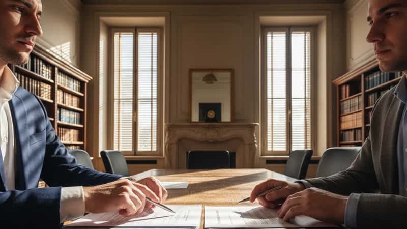 Employment law documents on conference table in Portland Maine law office — reviewing Maine workplace rights agreement
