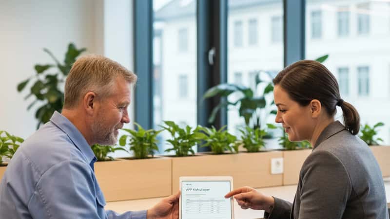 Verkstedsarbeider i AFP-konsultasjon med pensjonsrådgiver i Stavanger