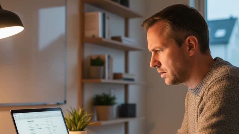 Finansansatt i Stavanger sjekker lønnslippen på hjemmekontoret