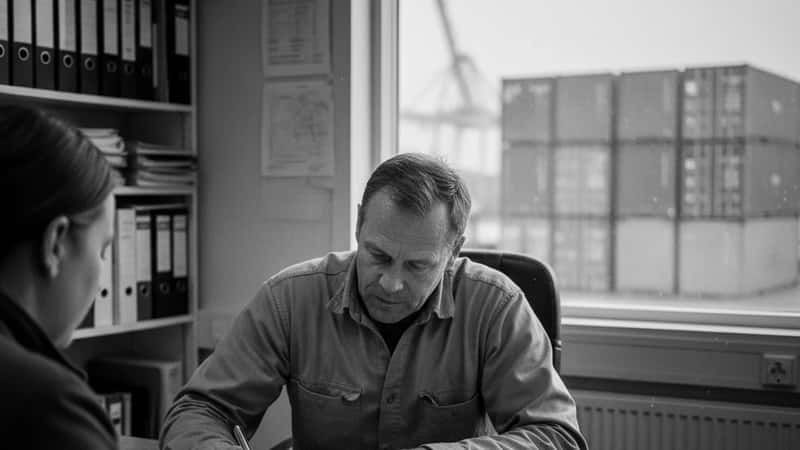 Norsk sjømann i Ålesund signerer ansettelseskontrakt på kaikontor
