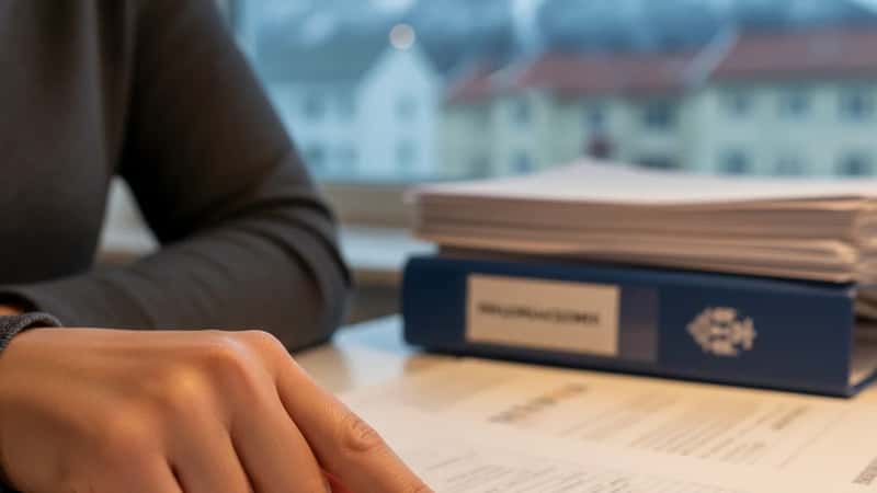 HR-spesialist peker på overtidssats-tabell fra tariffavtale ved statskontor i Tromsø