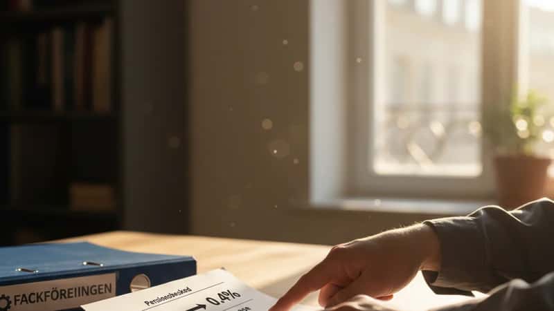 Pappers-arbetstagare granskar pensionsutdrag med ökad avsättning på 0,4 procent