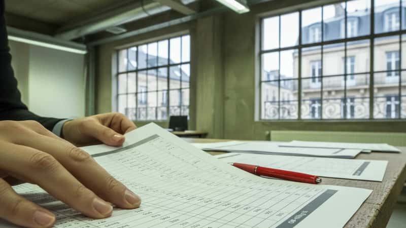 Lönespecialist granskar övertidstimmar och OB-tilläggsberäkningar på ett stålverkskontor i Borlänge